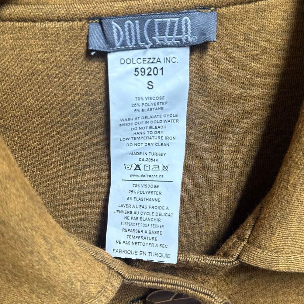 Dolcezza Womens Mustard Button Front Jacket Size … - image 5